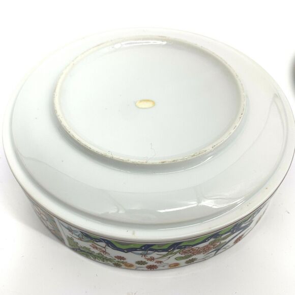 Vintage Porcelain Trinket powder box, made in Japan 6" - Picture 4 of 9